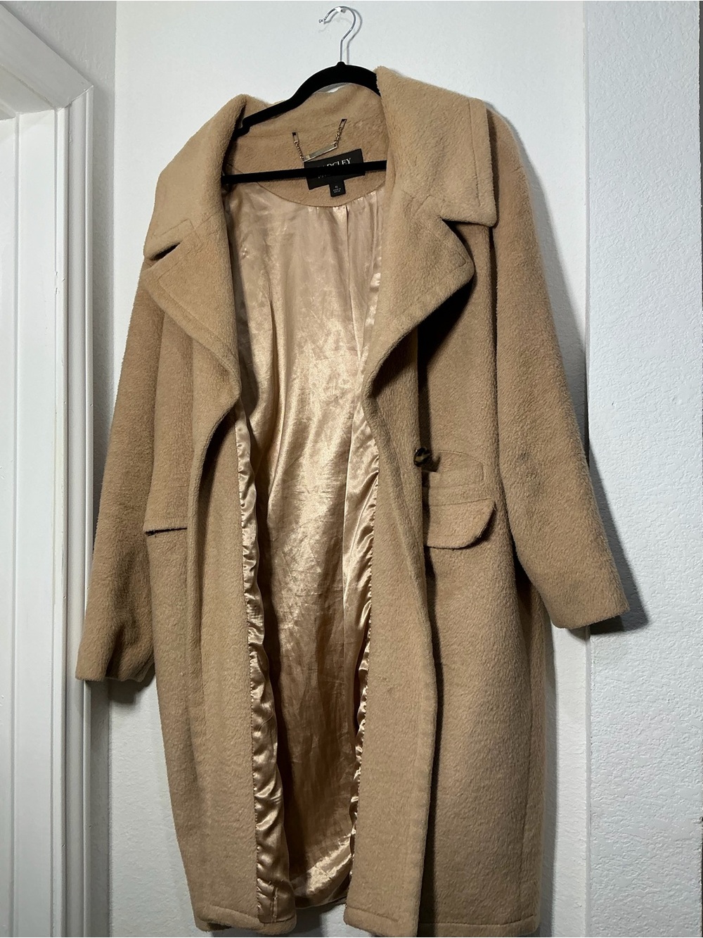 Badgley Mischka Camel Faux-Shearling Teddy Jacket - Picture 2 of 5